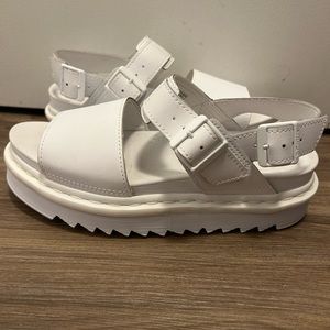 Doc Martens white hydro leather strap sandals